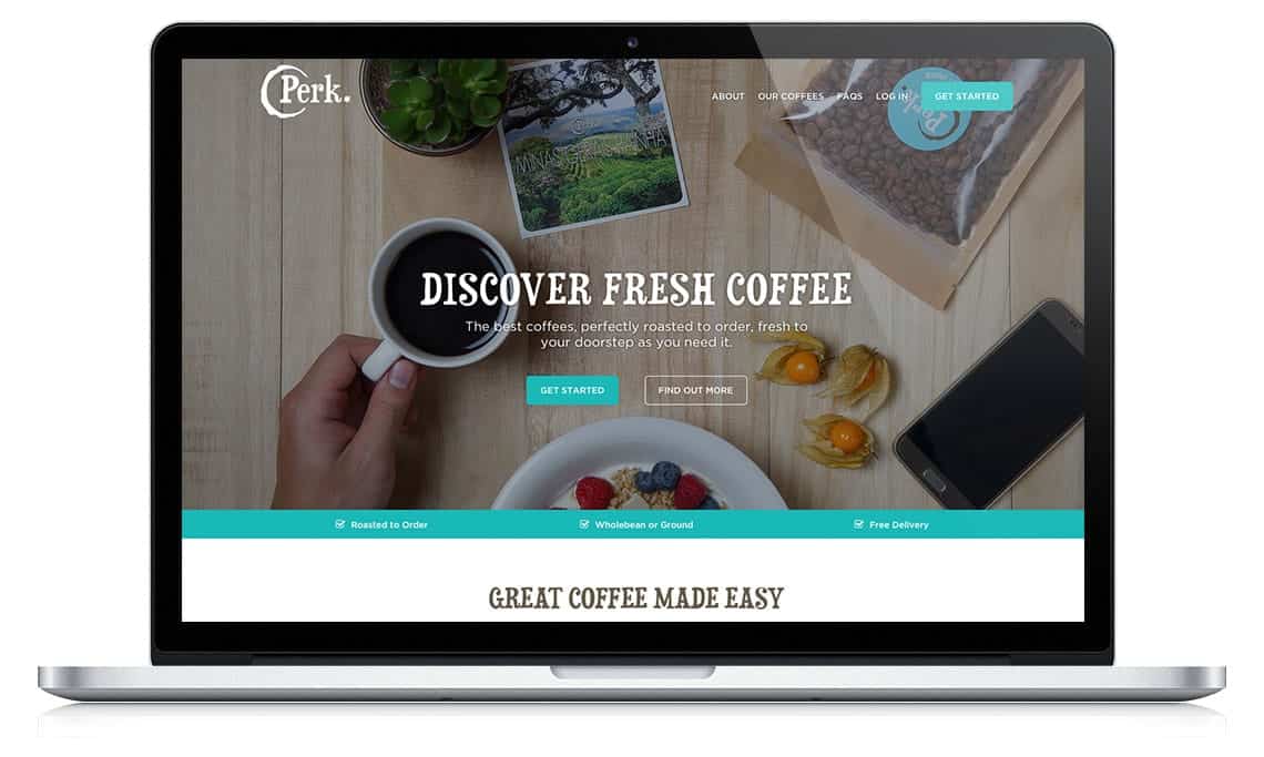perk coffee homepage